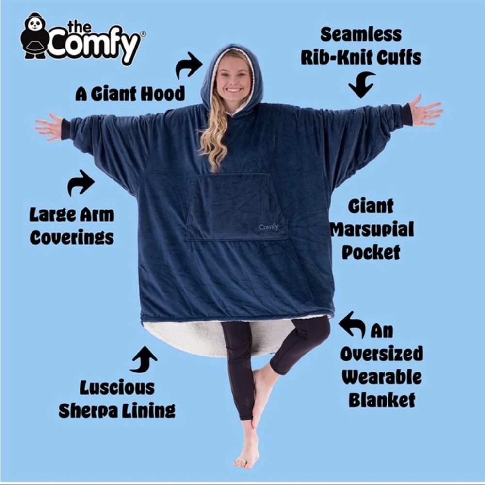 The Comfy sherpa lined hooded sweatshirt blanket - Picture 5 of 5